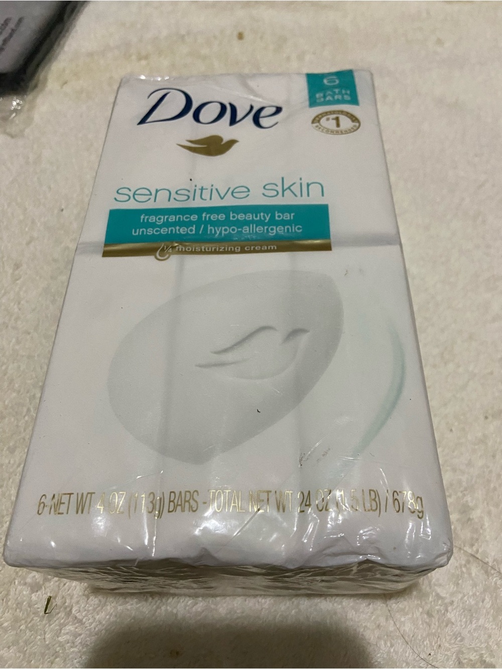 Dove Sensitive Skin Unscented Hypo-Allergenic Fragrance Free 6 Bars NIP